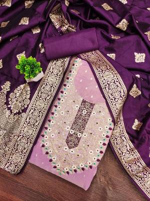 Embroidered Unstitched Dress Material 1