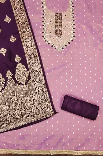 Embroidered Unstitched Dress Material