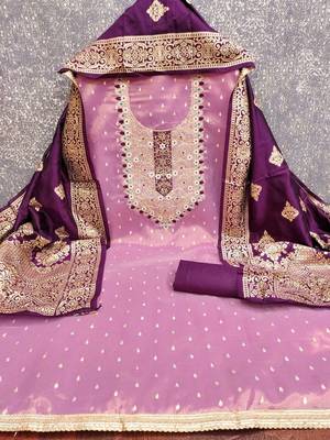 Embroidered Unstitched Dress Material 3
