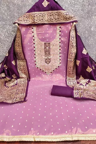 Embroidered Unstitched Dress Material