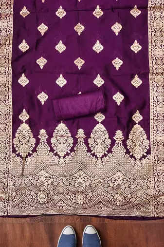 Embroidered Unstitched Dress Material