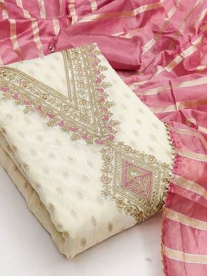 Embroidered Unstitched Dress Material 1