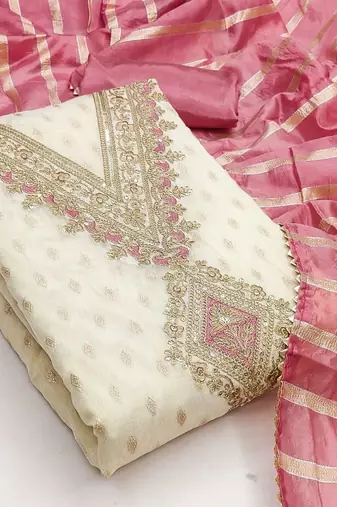 Embroidered Unstitched Dress Material