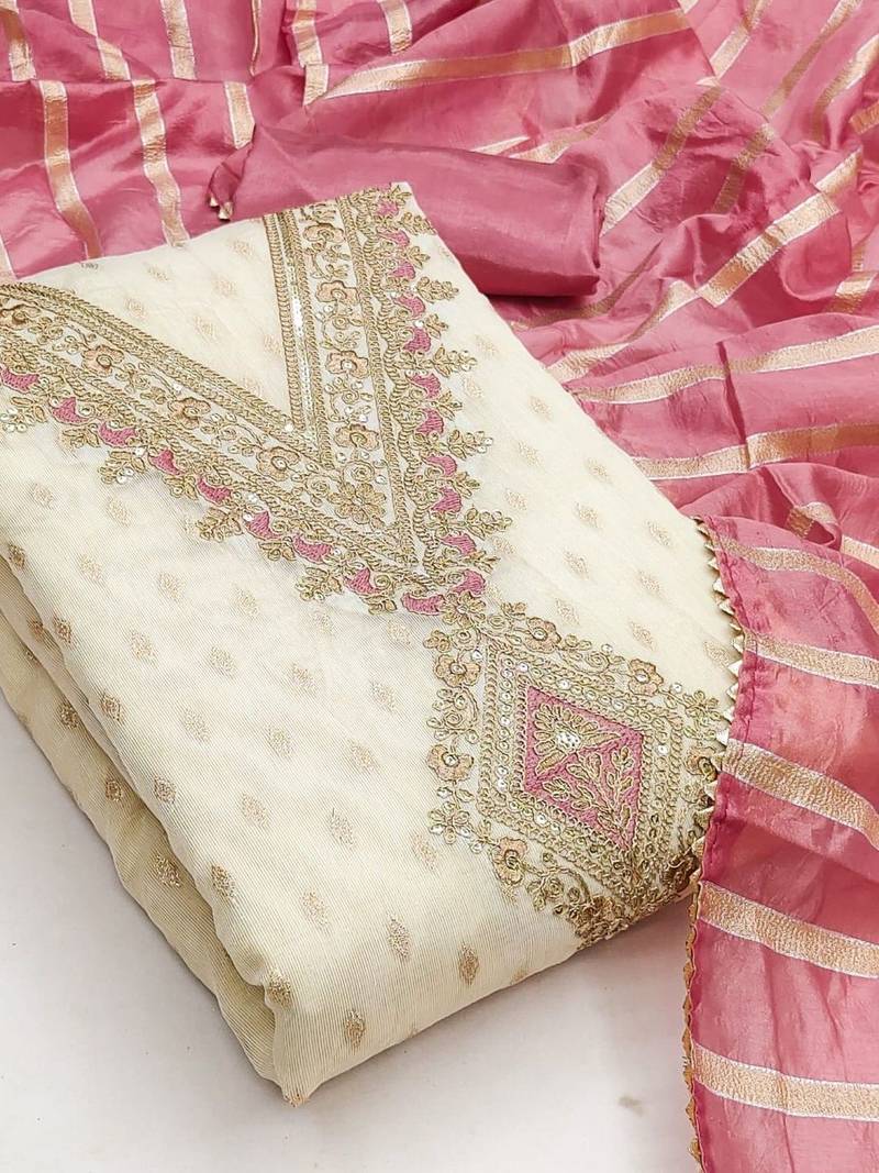 Embroidered Unstitched Dress Material
