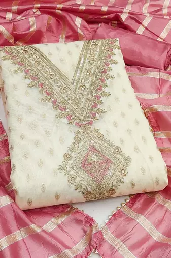 Embroidered Unstitched Dress Material