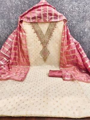 Embroidered Unstitched Dress Material 3
