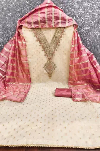 Embroidered Unstitched Dress Material