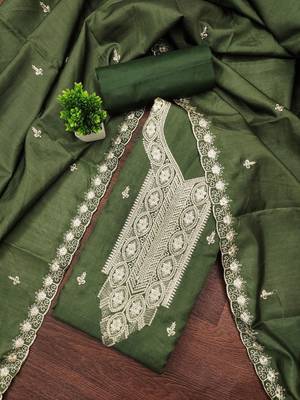 Embroidered Unstitched Dress Material 1