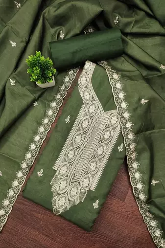 Embroidered Unstitched Dress Material