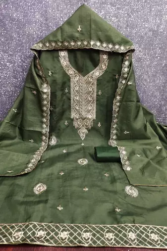 Embroidered Unstitched Dress Material