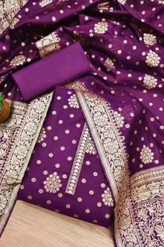 Art Silk Unstitched Dress Material