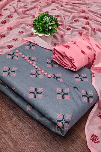Geometric Printed Unstitched Dress Material