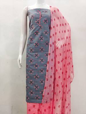 Geometric Printed Unstitched Dress Material 4