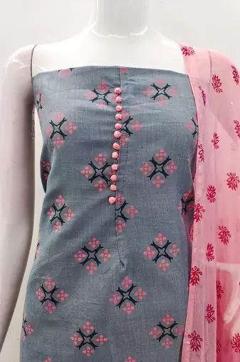 Geometric Printed Unstitched Dress Material