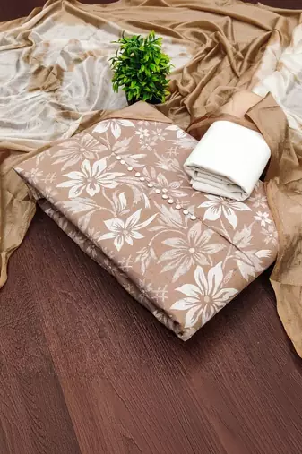 Printed Pure Cotton Unstitched Dress Material