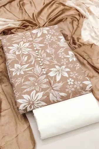 Printed Pure Cotton Unstitched Dress Material
