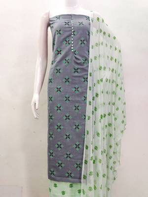 Geometric Printed Unstitched Dress Material 4
