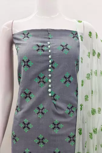 Geometric Printed Unstitched Dress Material