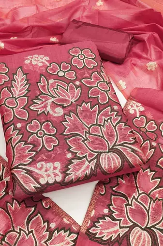 embroidered unstitched dress material