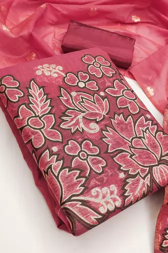 embroidered unstitched dress material