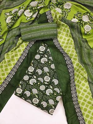 floral printed unstitched dress material 1