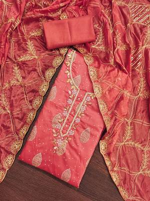 embellished unstitched dress material 1