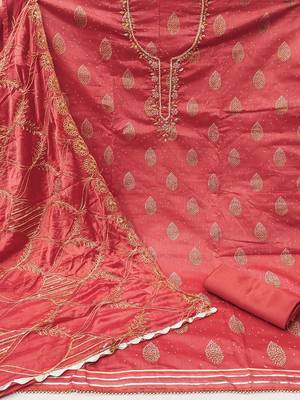 embellished unstitched dress material 3