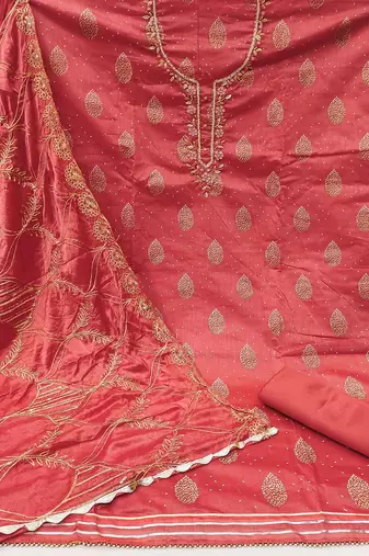 embellished unstitched dress material