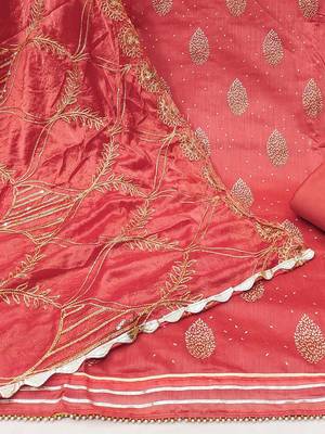 embellished unstitched dress material 4