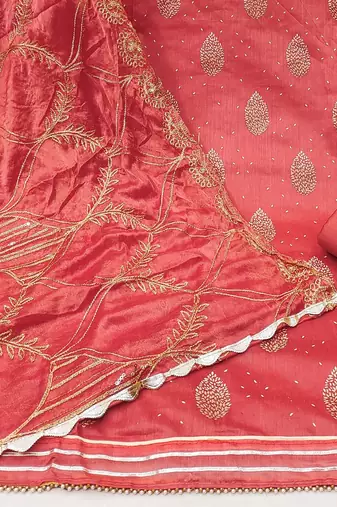 embellished unstitched dress material