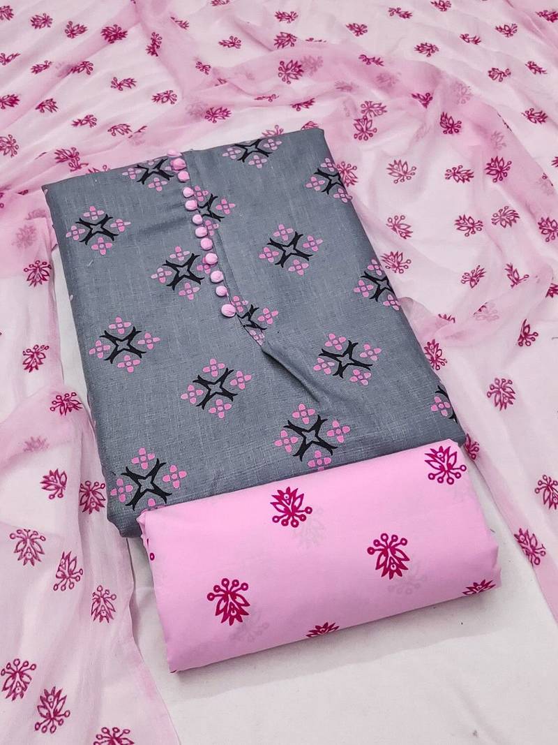 ethnic motifs printed unstitched dress material