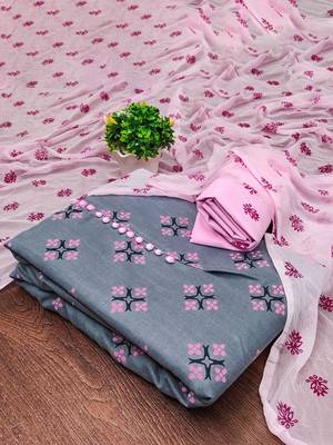 ethnic motifs printed unstitched dress material 2