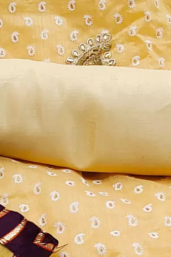 paisley embellished unstitched dress material
