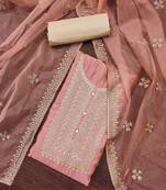 floral embroidered zari unstitched dress material