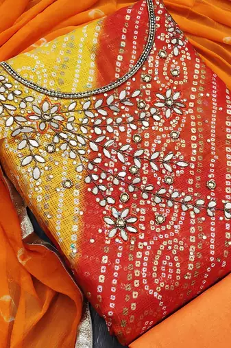 embroidered unstitched dress material