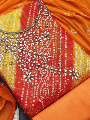 embroidered unstitched dress material 3