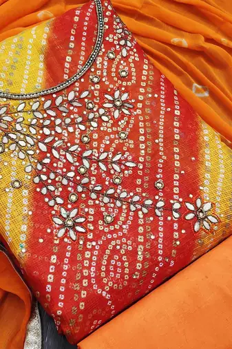 embroidered unstitched dress material