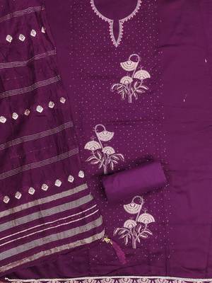 floral embroidered unstitched dress material 3