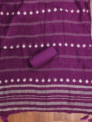 floral embroidered unstitched dress material 4