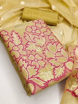 embroidered unstitched dress material 2