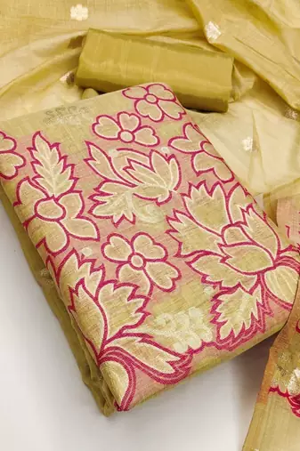 embroidered unstitched dress material