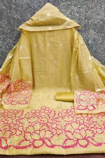 embroidered unstitched dress material