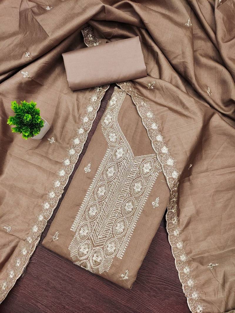 embroidered unstitched dress material