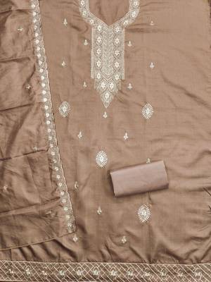 embroidered unstitched dress material 2