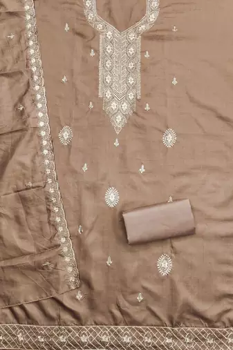 embroidered unstitched dress material
