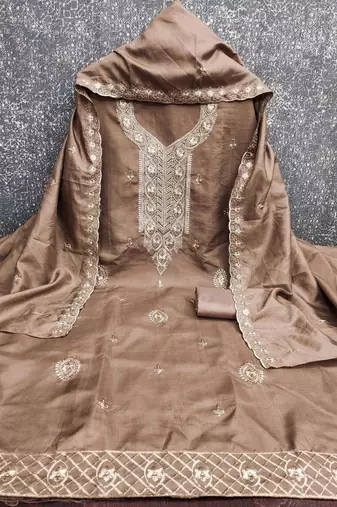 embroidered unstitched dress material