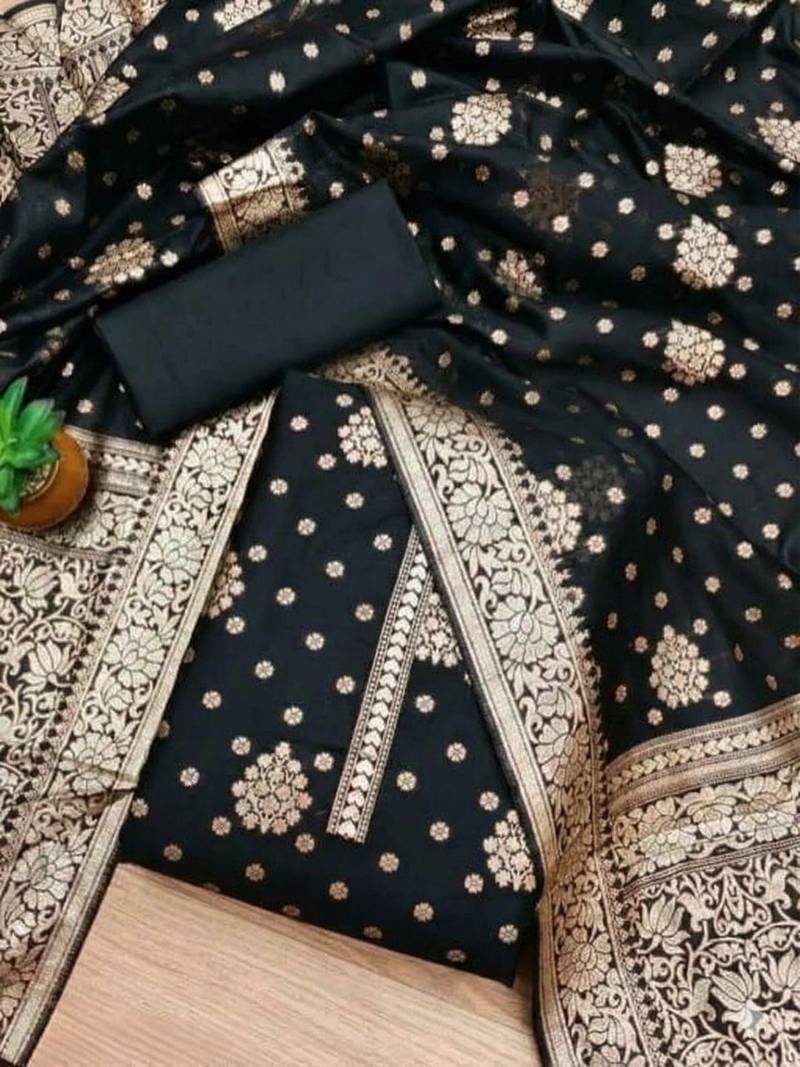 art silk unstitched dress material