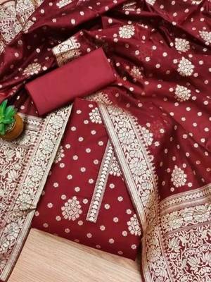 Art Silk Unstitched Dress Material 1