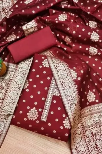 Art Silk Unstitched Dress Material