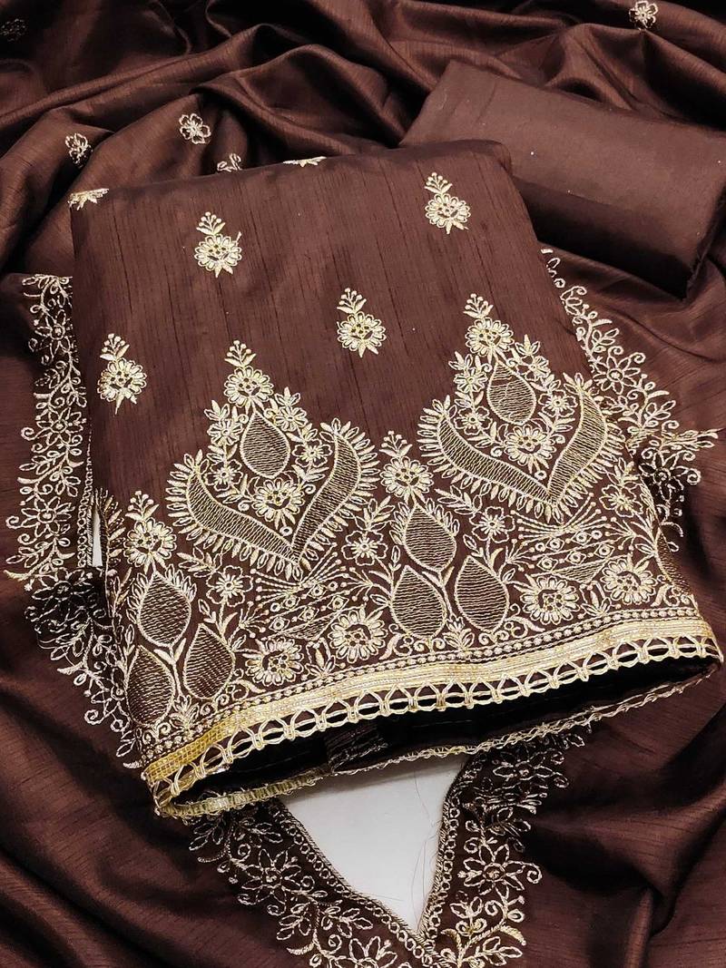 Jalpari Cotton Embroidered Unstitched Dress Material with Dupatta
